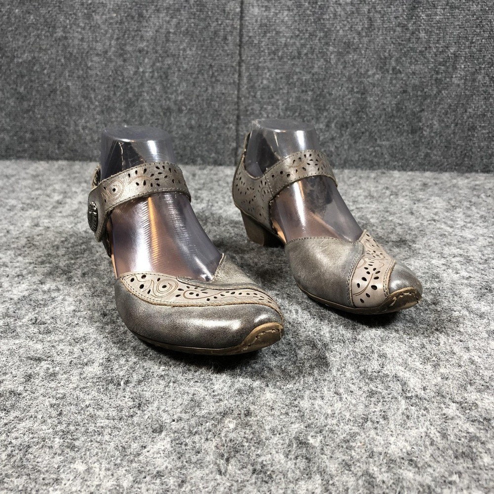 Rieker Antistress Mary Jane Shoes Womens 7-7.5 Gray Leather Strap